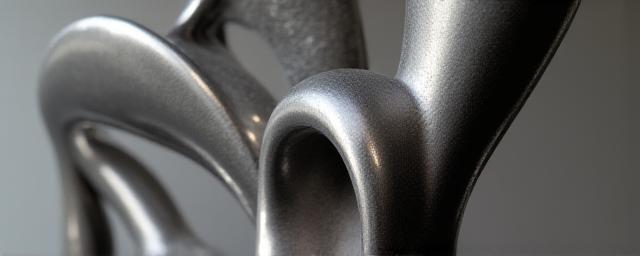 Sculpture sur Métal, d'une œuvre abstraite forgée.